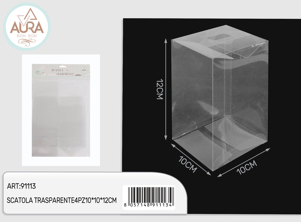 Transparent box 4pcs 10x10x12cm