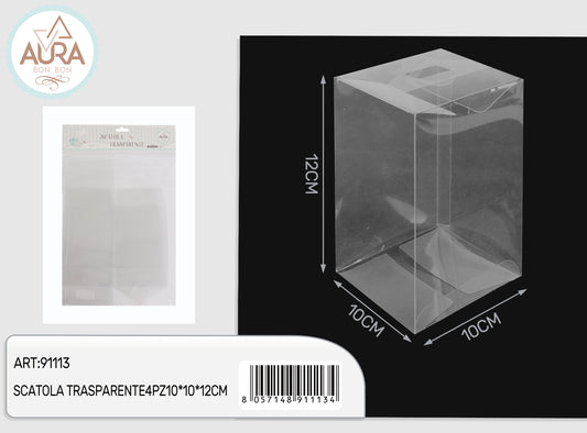 scatola trasparente 4pz 10x10x12cm
