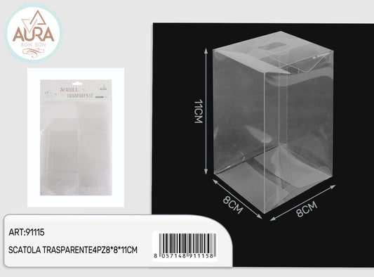 scatola trasparente 4pz 8x8x11cm