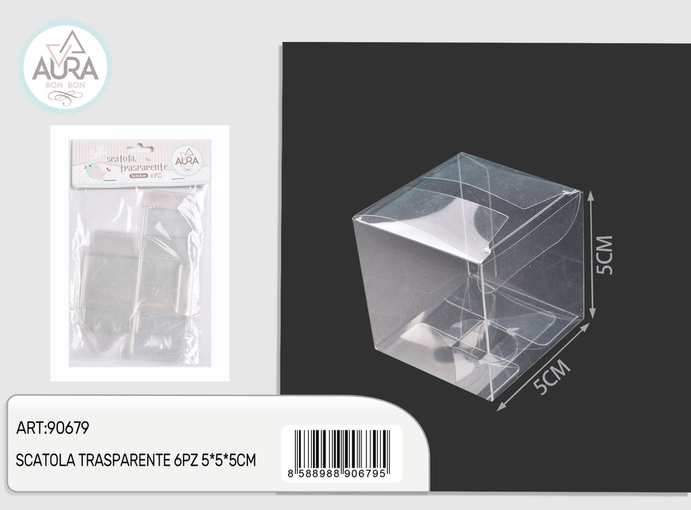 Transparent box 6pcs 5x5x5cm