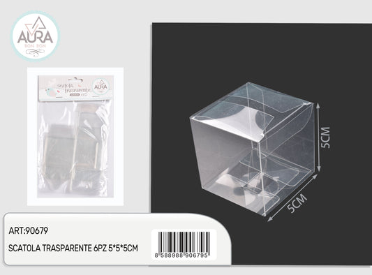 scatola trasparente 6pz 5x5x5cm