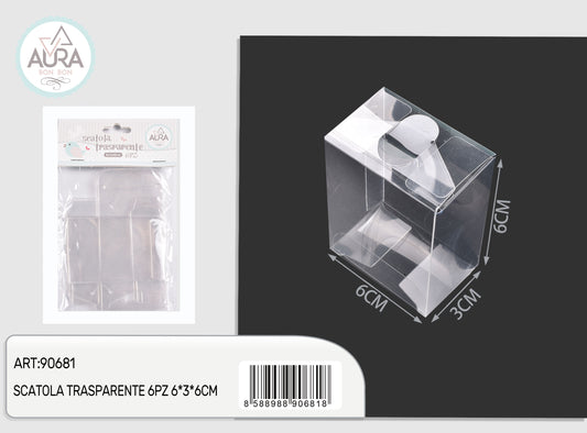 scatola trasparente 6pz 6x3x6cm