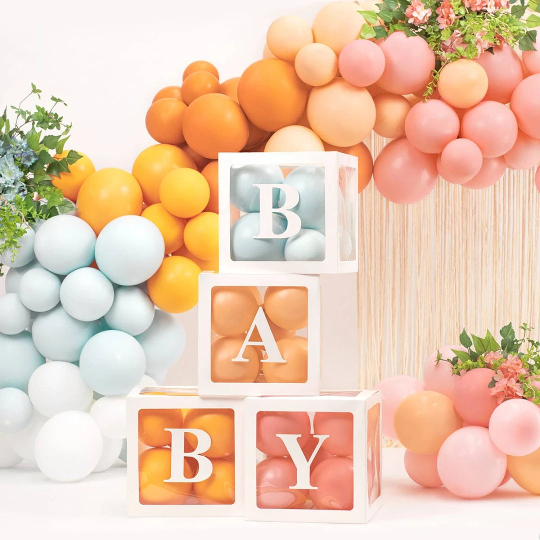 Set 4 cubi "BABY" bianco 30x30cm