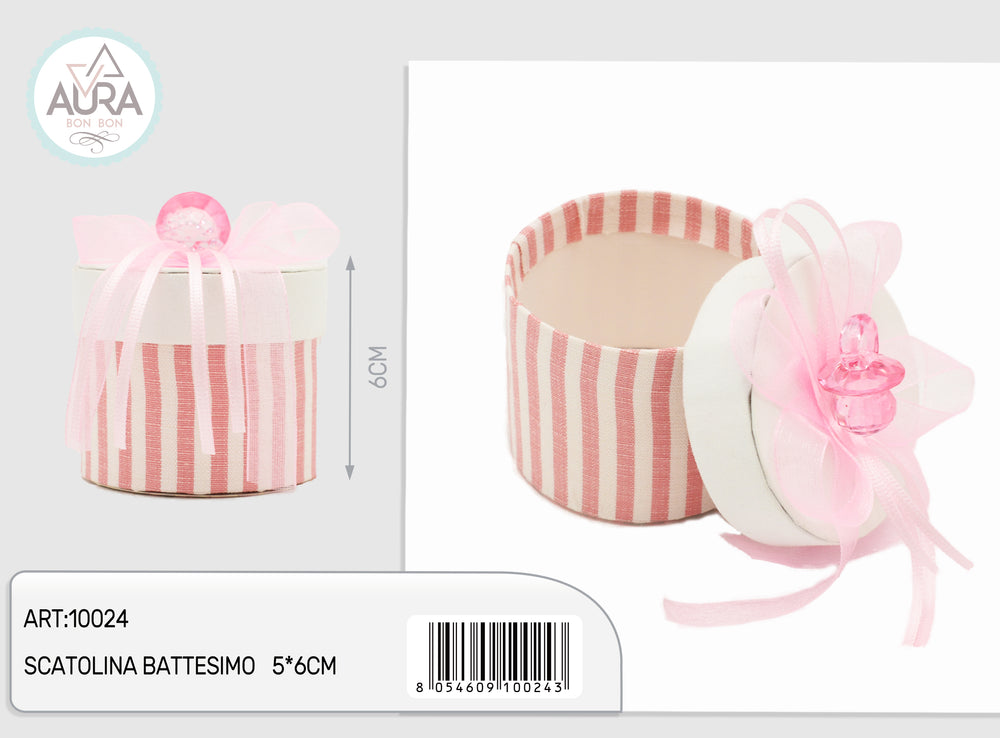 Scatolina rosa con ciuccio 5x6 cm – Aura, 1 pz