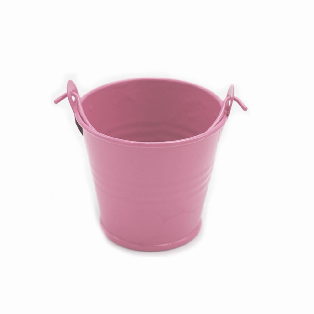 Secchiello portaconfetti in latta rosa 5,5x5,3 cm – Aura, 1 pz
