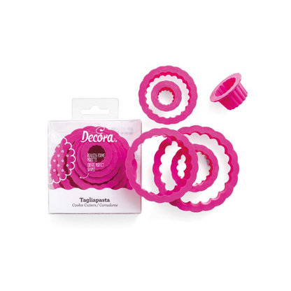 Set of 6 round curly pastry cutters