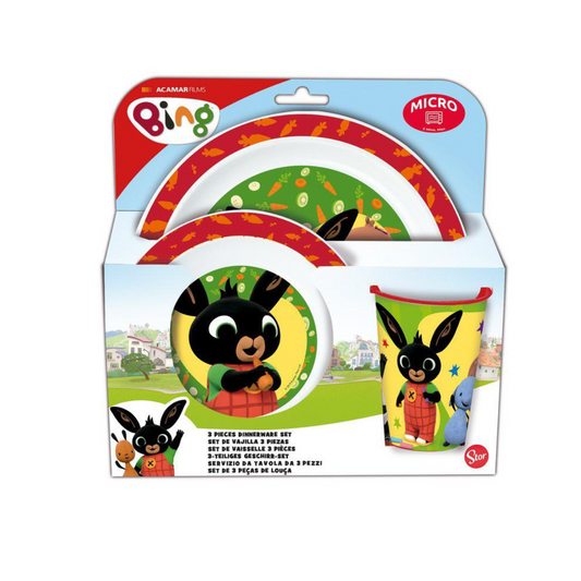 set 3 pz.micro 2 piatti + bicchiere bing