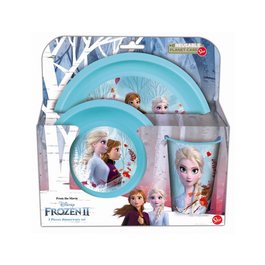 frozen 2 set 3 pz.piatti fondo + piano + Bicchiere