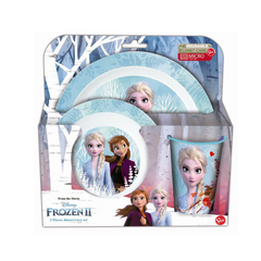 Set 3 pz. micro 2 piatti + bicchiere Frozen II Blue Forest