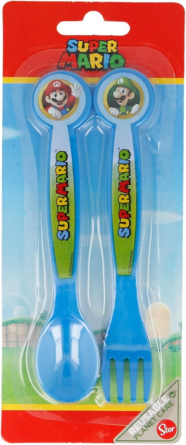 Set 2 posate in plastica Super Mario