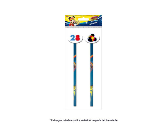 set 2 matite con gomma mickey