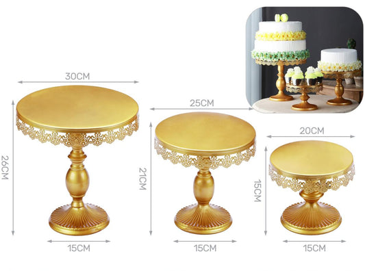 set 3 alzatine oro