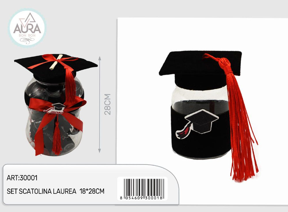 Set scatolina laurea 18x28cm nero