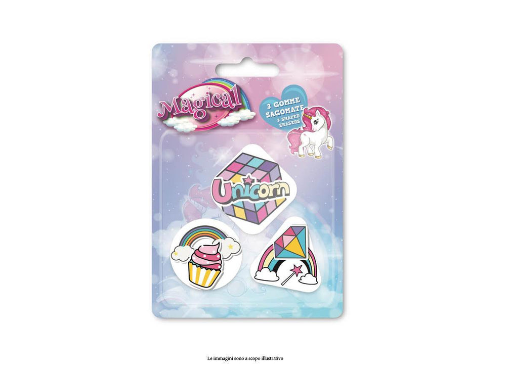 Set of 3 Unicorn Erasers