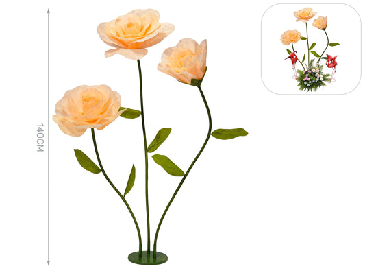 set rose avorio con base