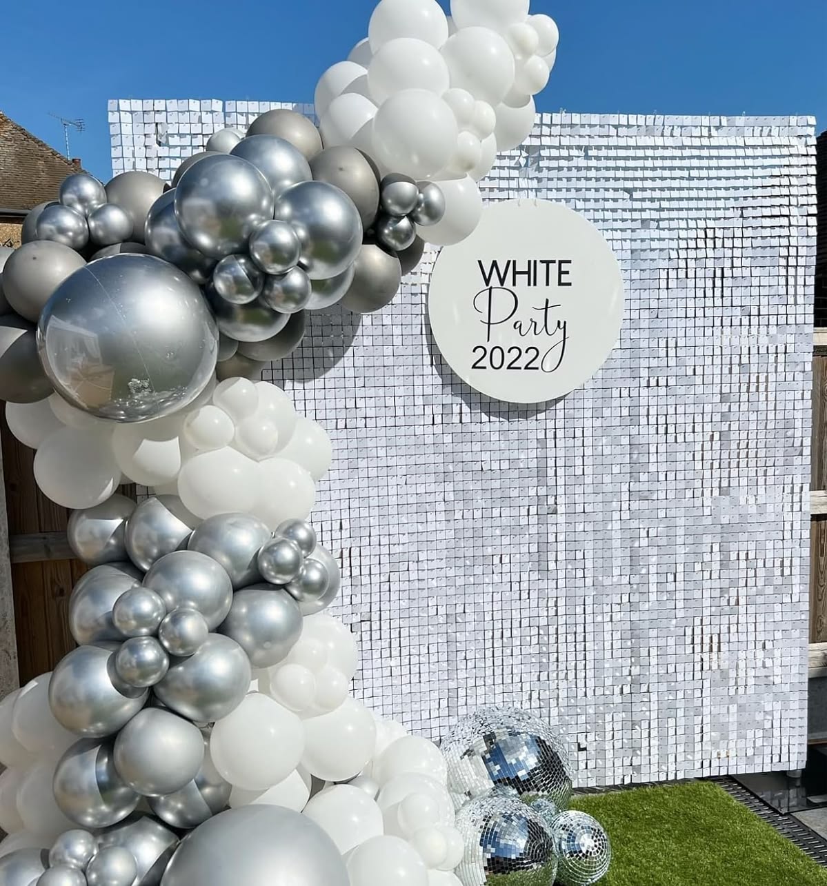 Pannello in paillettes bianco 30x30 cm – Aura, 1 pz