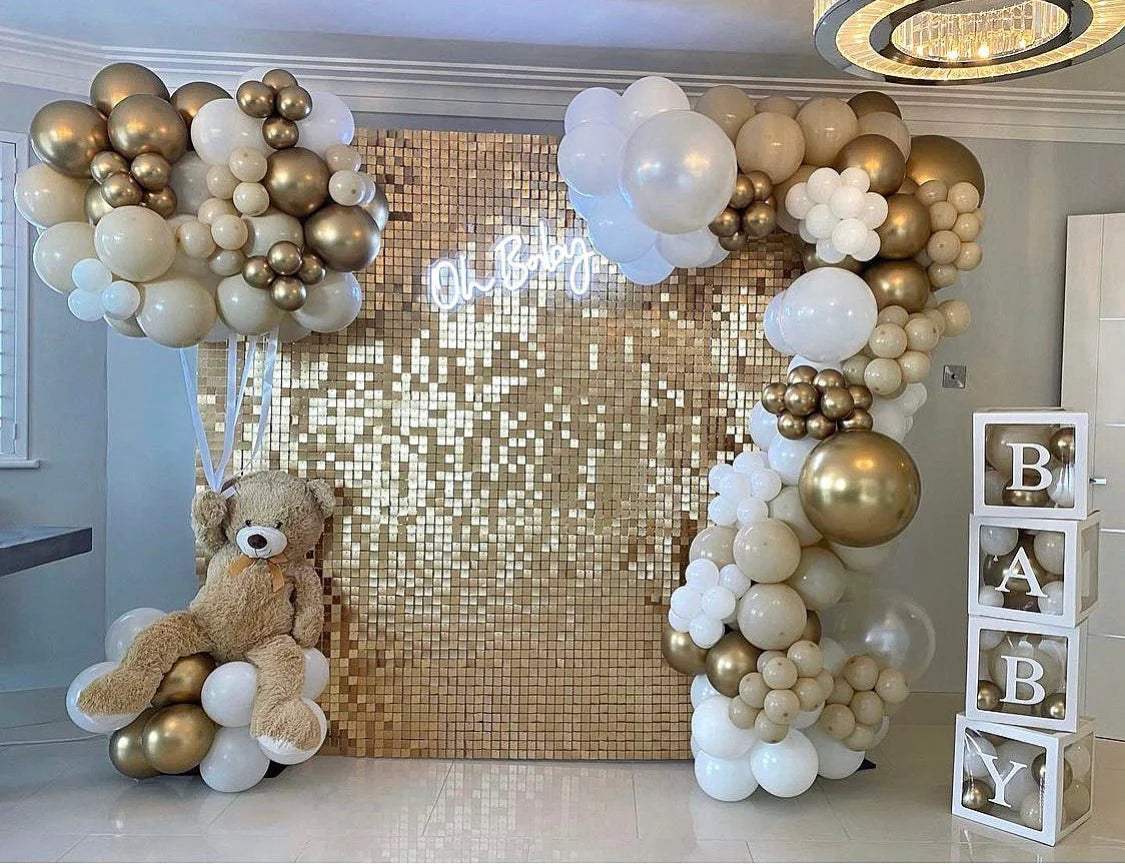 Pannello paillettes 30x30cm champagne