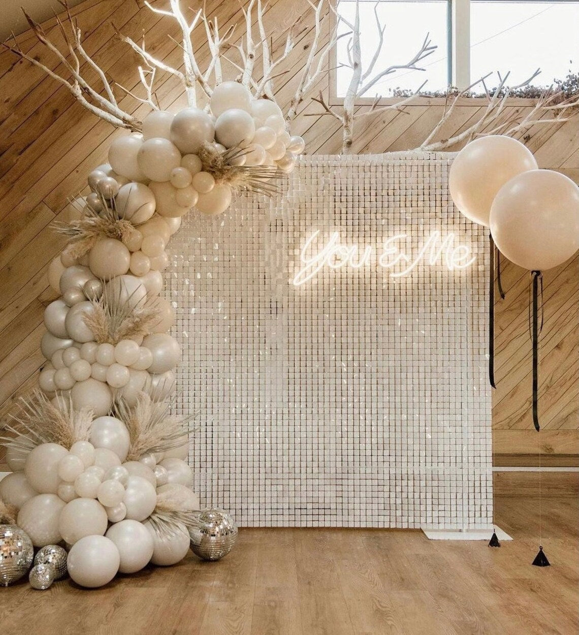 Pannello in paillettes bianco 30x30 cm – Aura, 1 pz