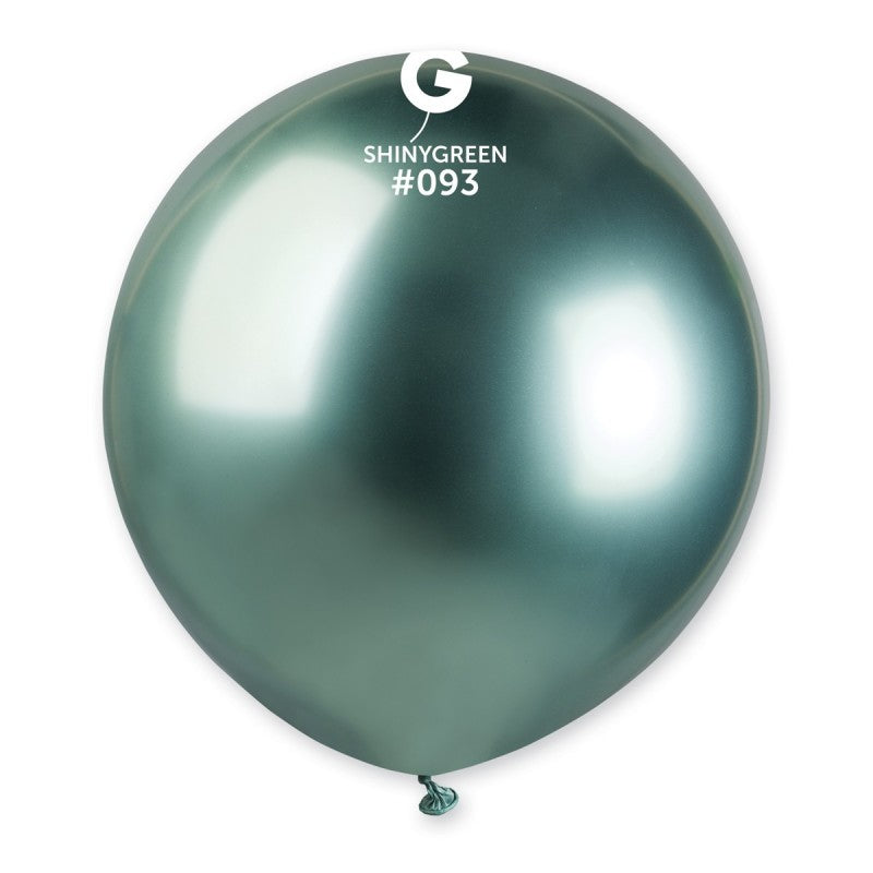 19-inch shiny green latex balloons, cf.25