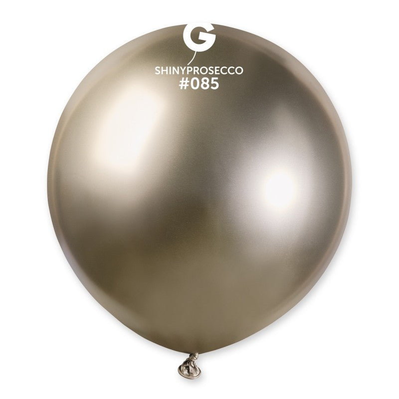 19-inch latex shiny prosecco balloons, 25 pcs