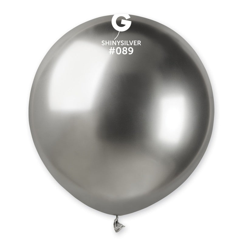 19inch shiny silver latex balloons cf.25