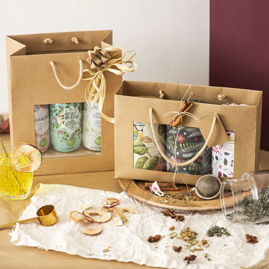 Shopper con finestra 15x15x15cm avana