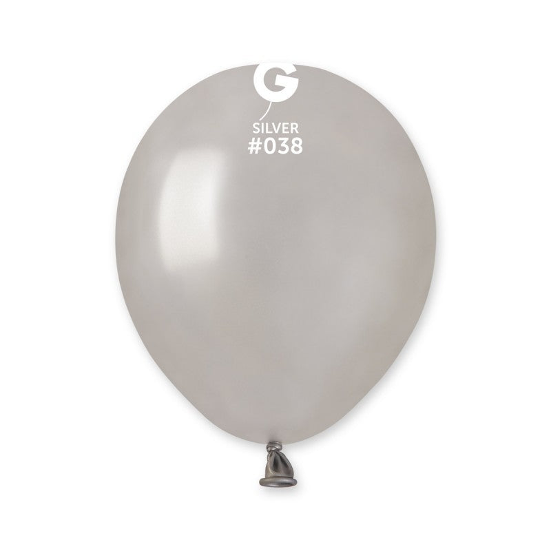 5-inch silver metallic latex balloons, 100 pcs
