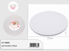 Round cake board, diameter 33cm x 1.2cm, white