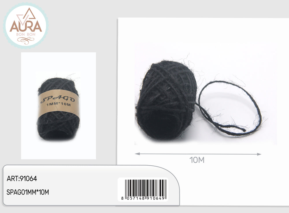 Spago 1mm x 10m nero
