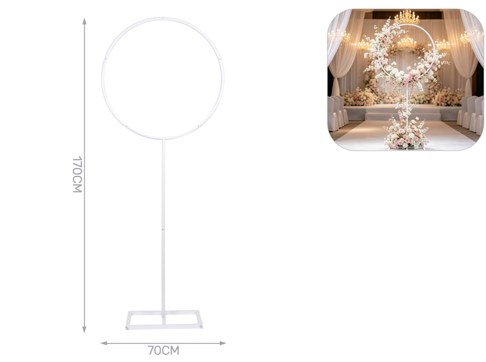 Supporto per palloncini circolare con staffa bianco 70x170 cm – Aura, 1 pz