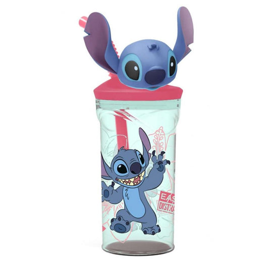Stitch Bicchiere con cannuccia 3d tritan