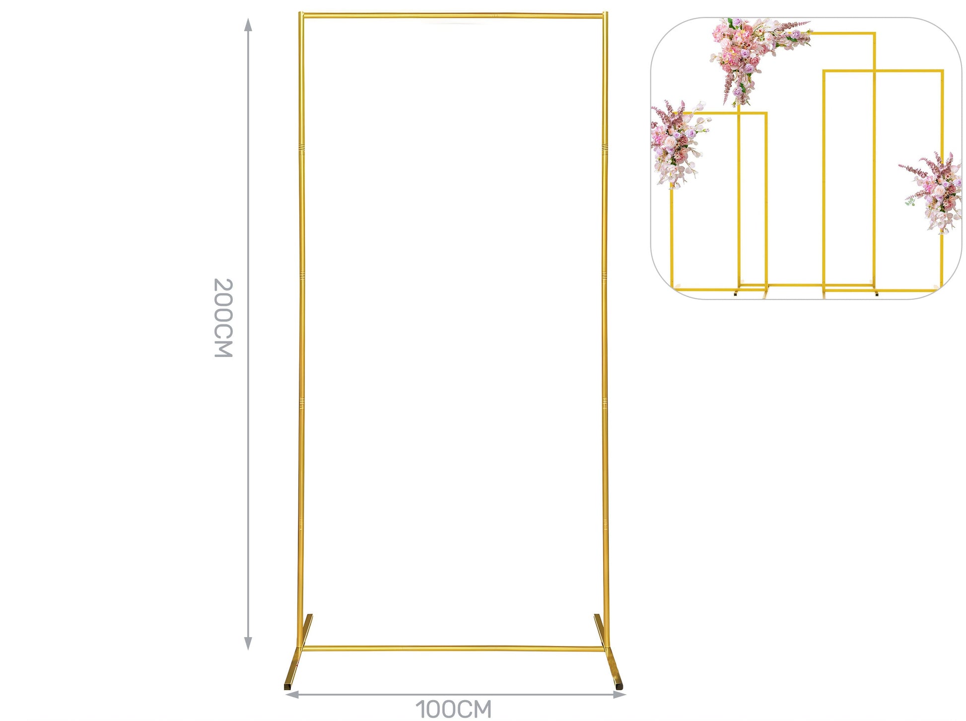 struttura rettangolare 100x200cm oro