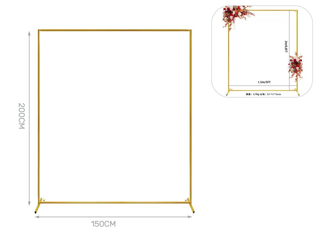 Rectangular balloon stand 150x200cm gold