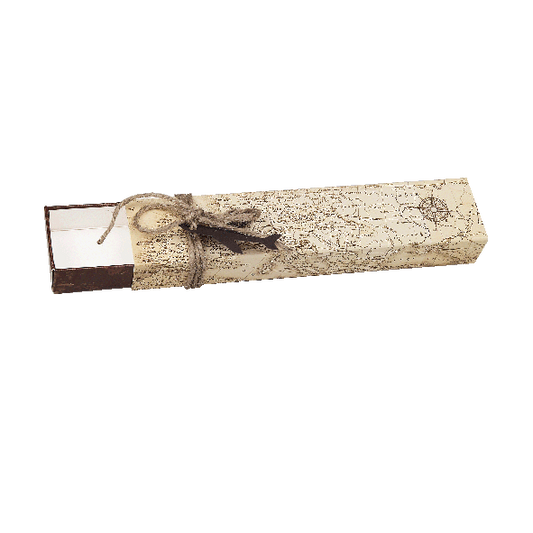 Scatolina rettangolare con scomparti + aereo "travel vintage" 3,5x16x2cm
