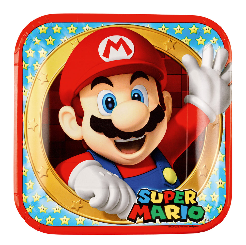 8 Super Mario paper plates 23 cm