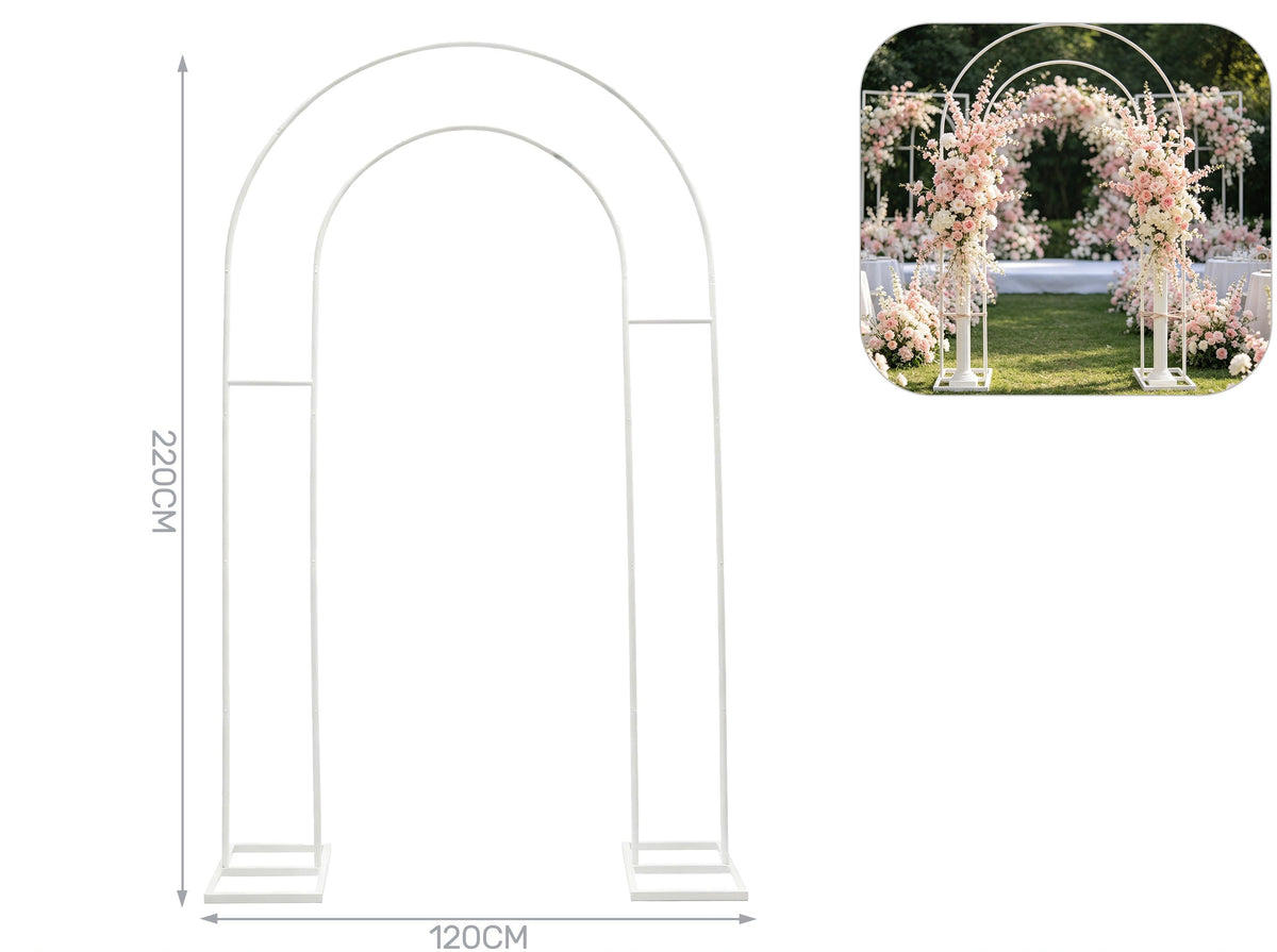 supporto in metallo arco 120x220cm bianco