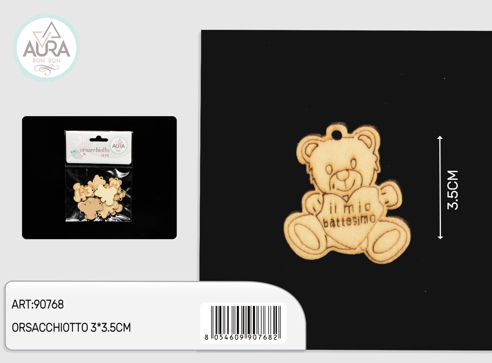 12pcs wooden teddy bear decoration