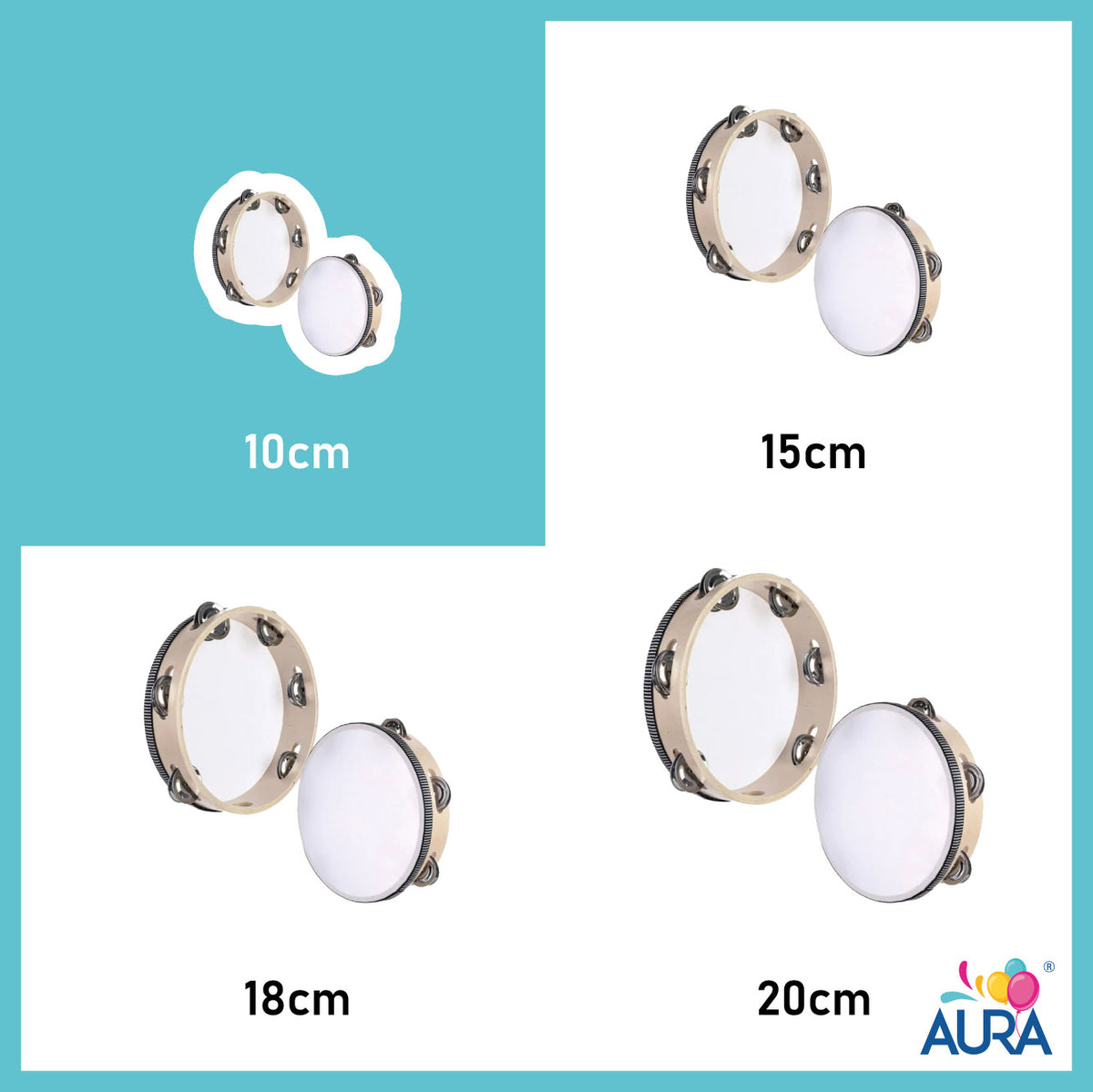 Tamburello personalizzabile Ø 10 cm Aura