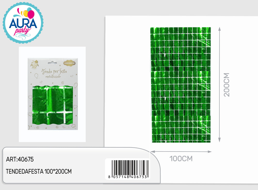 green party curtains 100x200cm