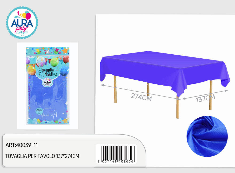 Tovaglia per tavolo 137x274cm blu