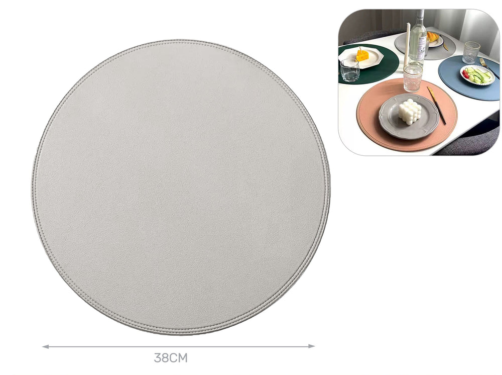 Round placemat 38x38cm beige