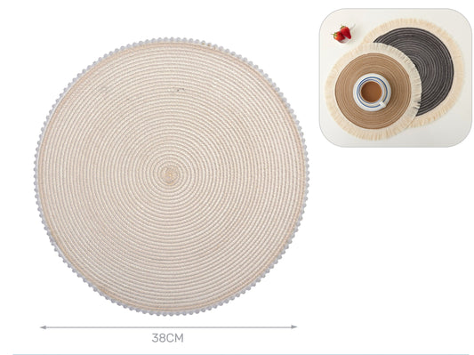 tovaglietta bianca a pallini