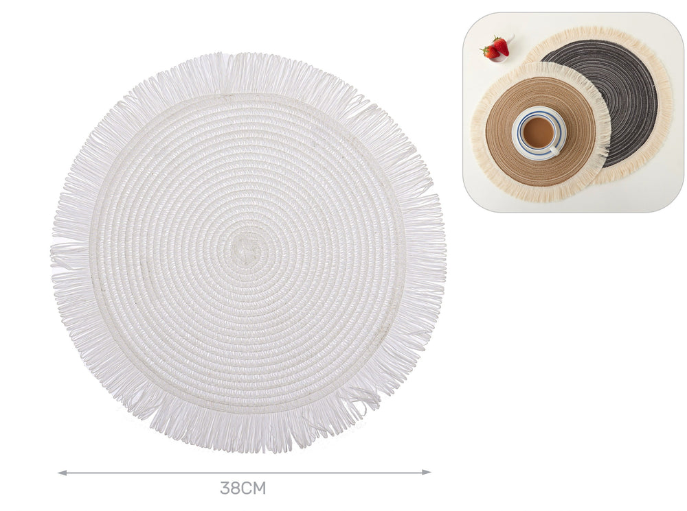 38x38cm white hemp placemat