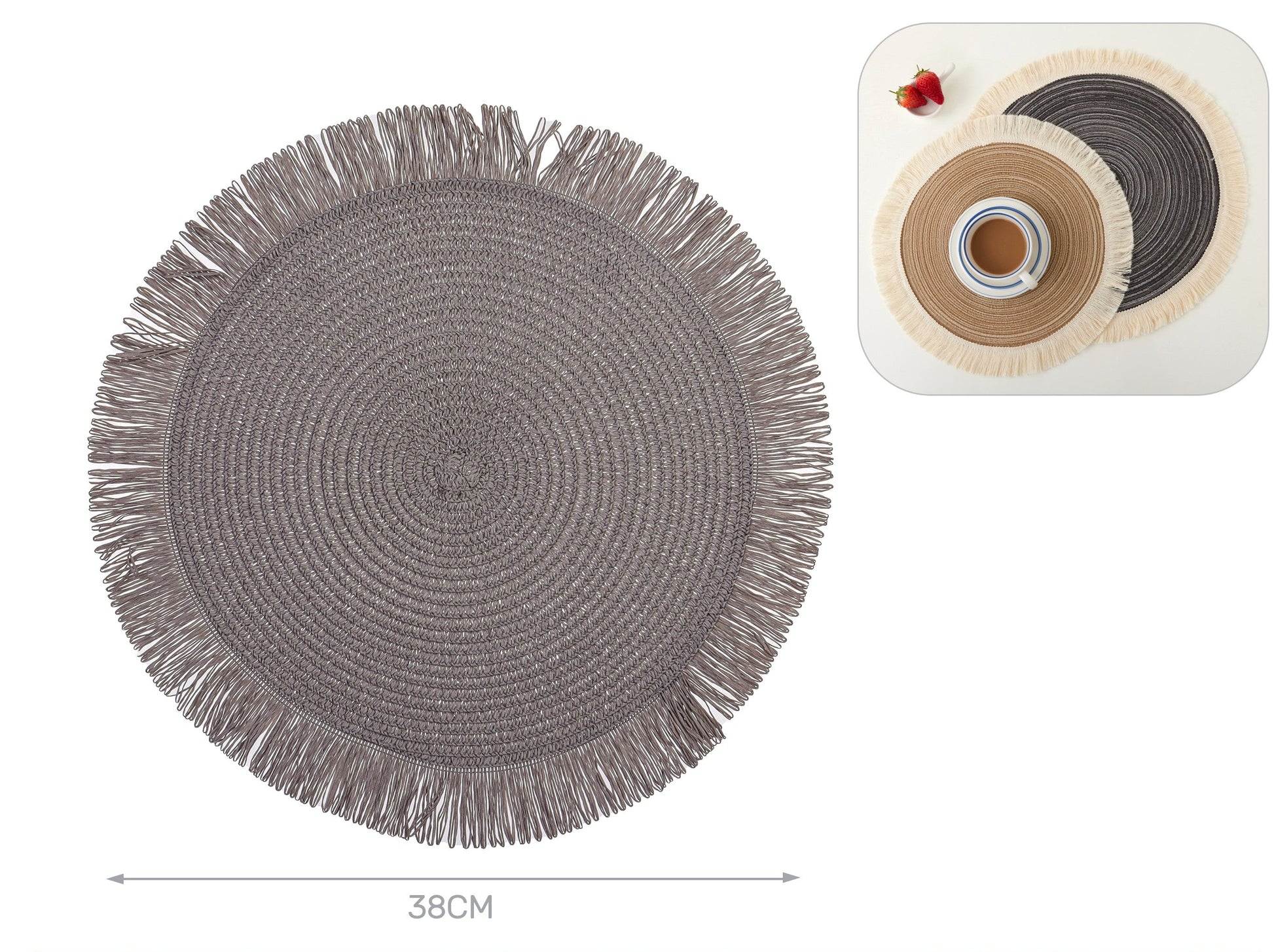 tovaglietta grigia in canapa