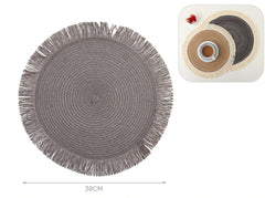 38x38cm grey hemp placemat