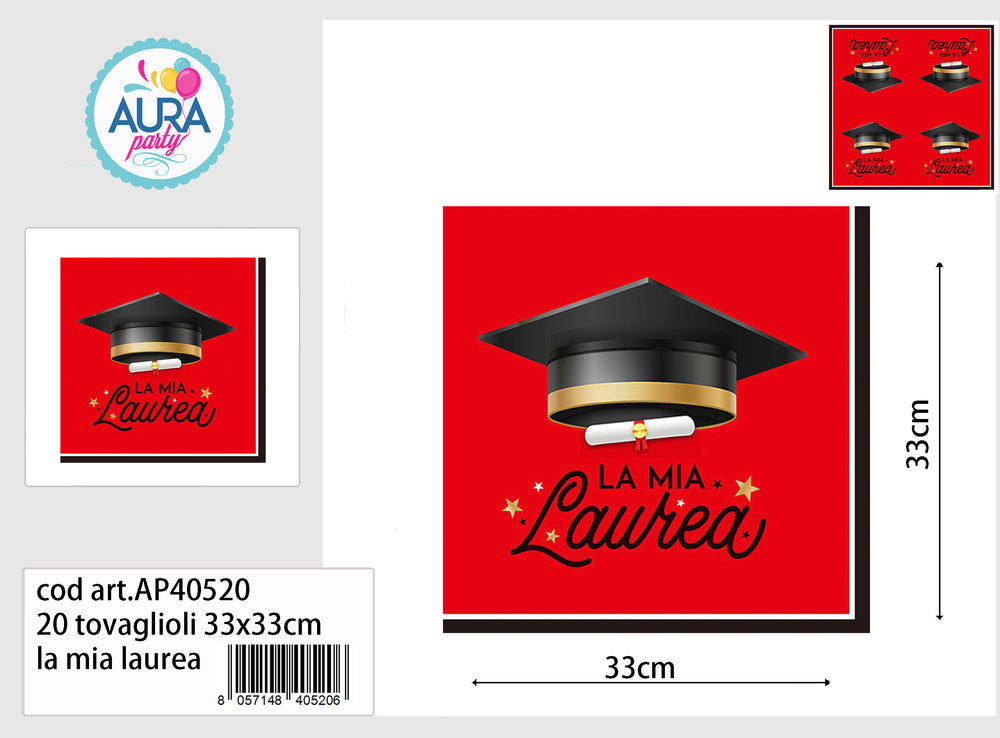 16 tovaglioli 33x33cm La Mia Laurea