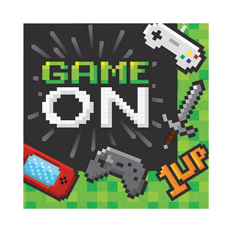"Game on" napkins 16pcs 32.7x32.7cm