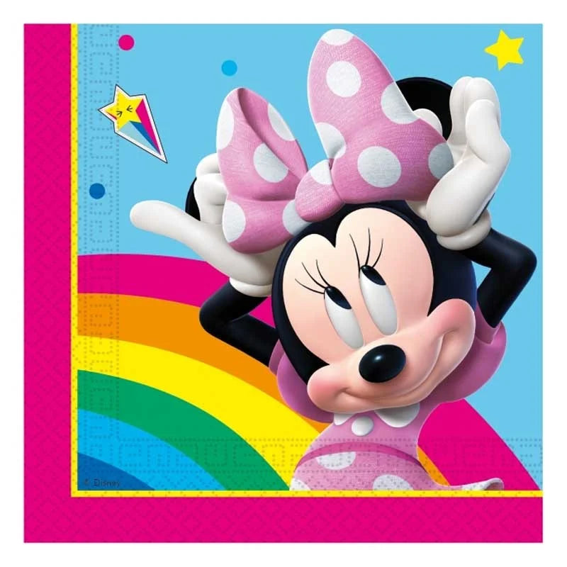 Napkin 33x33 20pcs Minnie Rainbow Make Me Smile