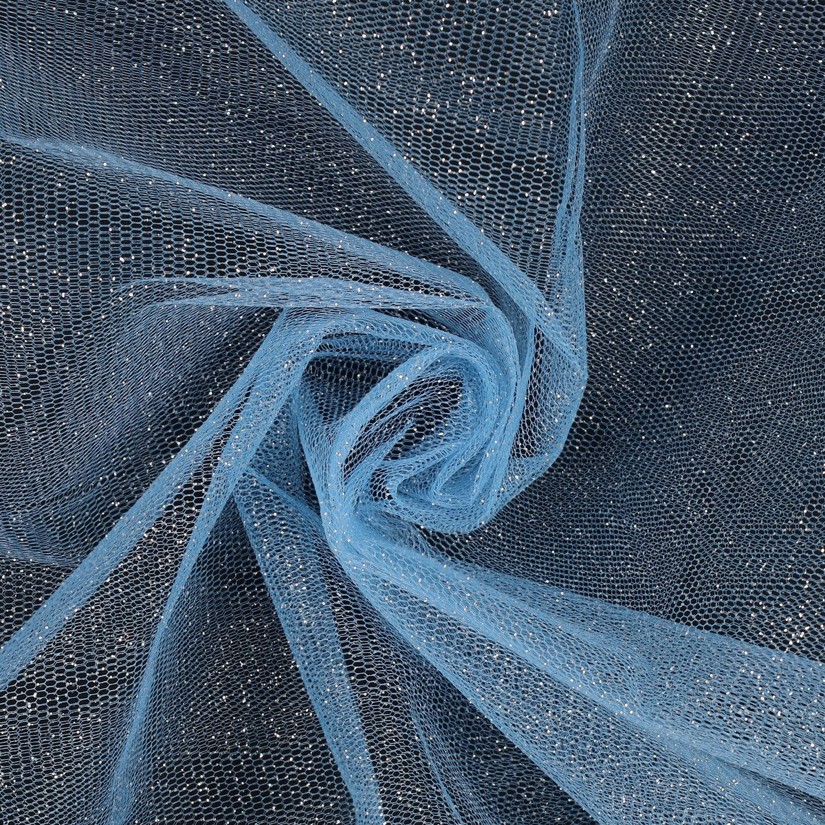 Tulle con glitter celeste 1,5 x 1 m Aura