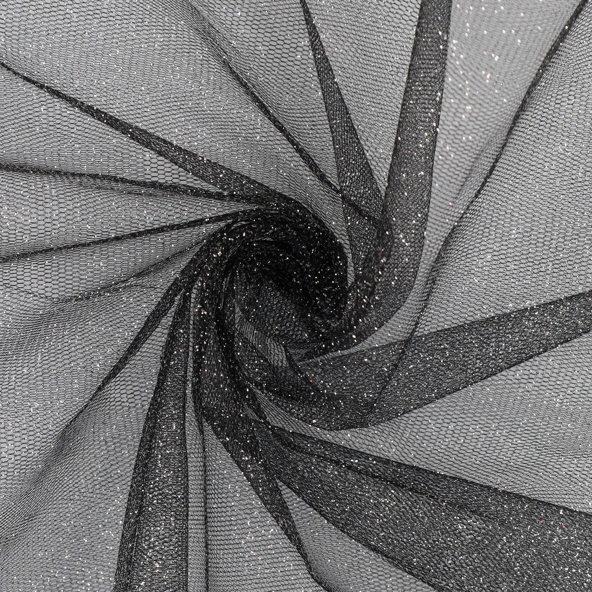 Tulle con glitter nero 1,5 x 1 m Aura